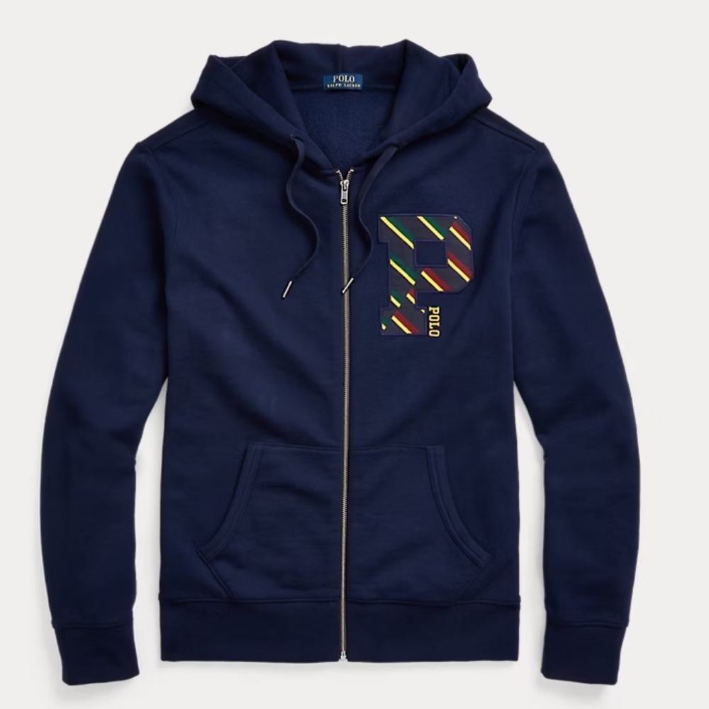 Polo Ralph Lauren Kids Navy Size 10/12/M Full Zip Letterman’s Hoodie